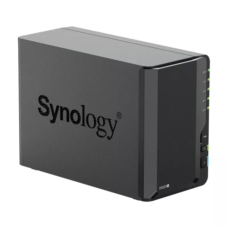 Synology DS225+ 2 Baías NAS Desktop Intel® Celeron® J4125 2 GB DDR4 Synology DSM Preto – apenas Synology HDD