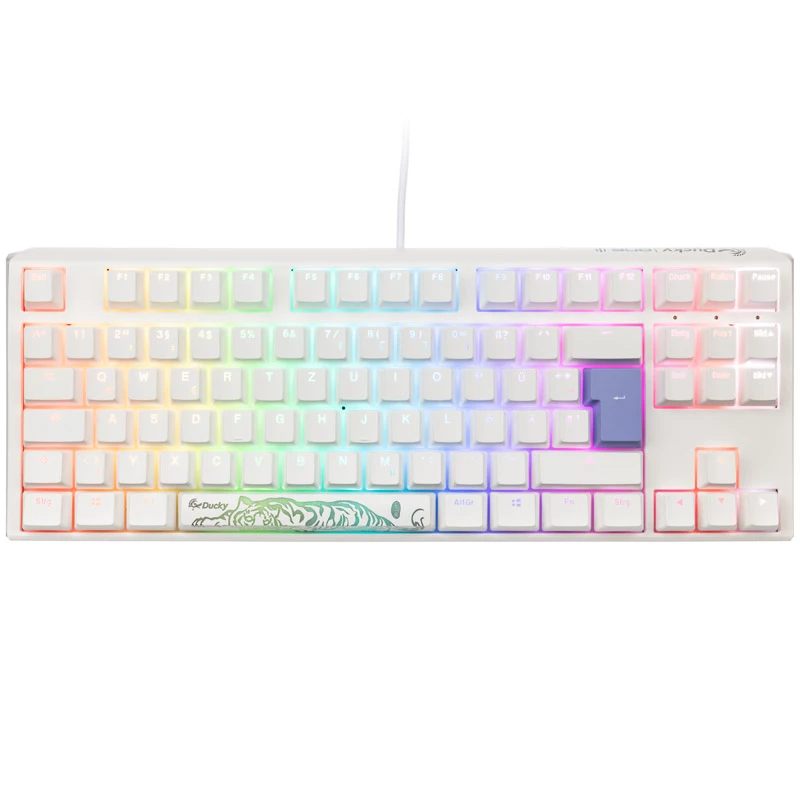 Ducky One 3 Classic Pure Branco TKL Gaming RGB LED - Teclado MX-Brown USB Alemão Branco (DKON2187ST-BDEPDPWWWSC1)