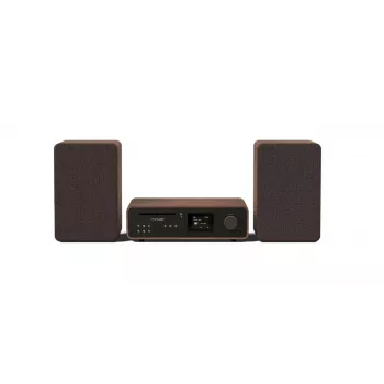 Sistema de áudio HiFi estéreo Pure Classic 100W DAB+ Bluetooth Wi-Fi CD preto nogueira