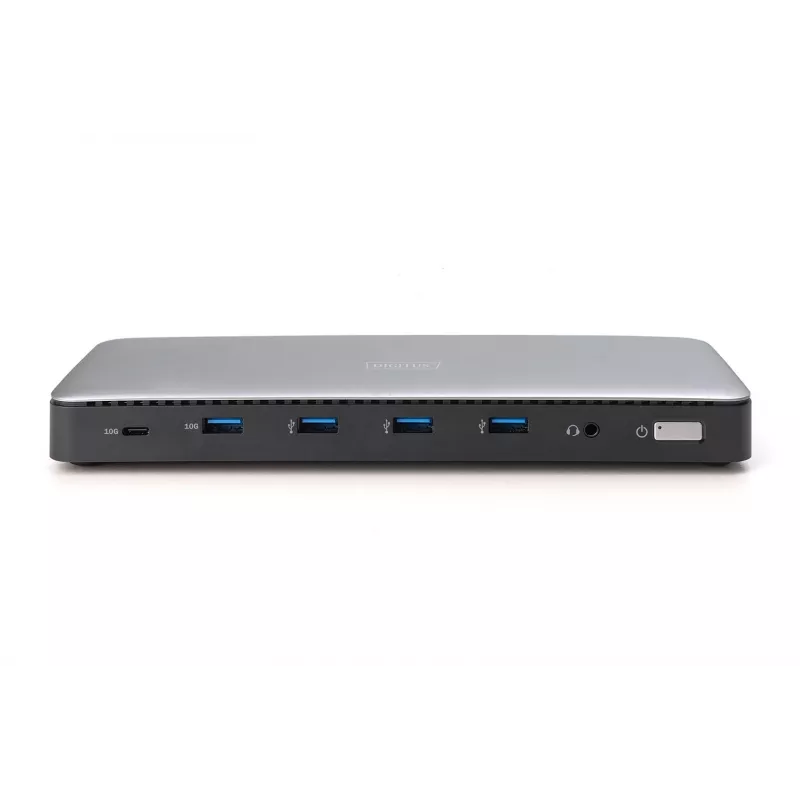 Digitus DA-70918 estação de acoplamento USB-C, 13 portas, 3x HDMI, 2x DP, 4x USB-A, 1x USB-C, RJ-45 1GbE, SD, áudio, 150 W