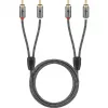 Goobay 65295. Ligação 1: 2 x RCA, conector 1 sexo: macho, ligação 2: 2 x RCA, conector 2 sexo: macho, material do cabo: