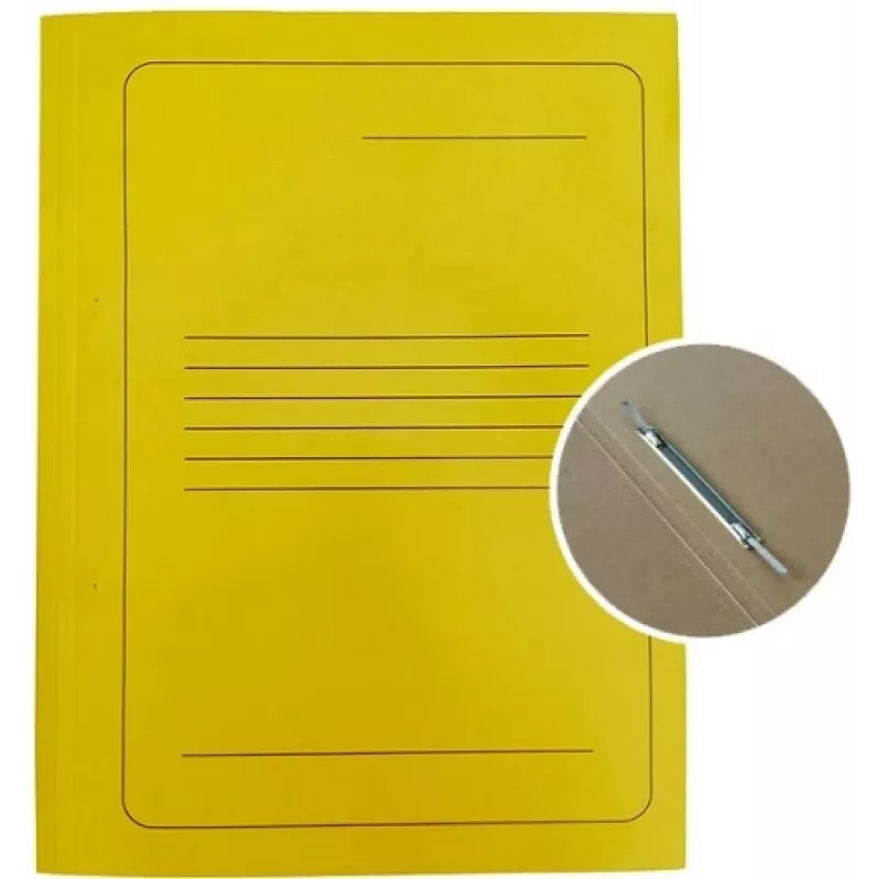 Pasta de arquivo A4 cartão Smiltainis com clip metálico, amarelo impresso