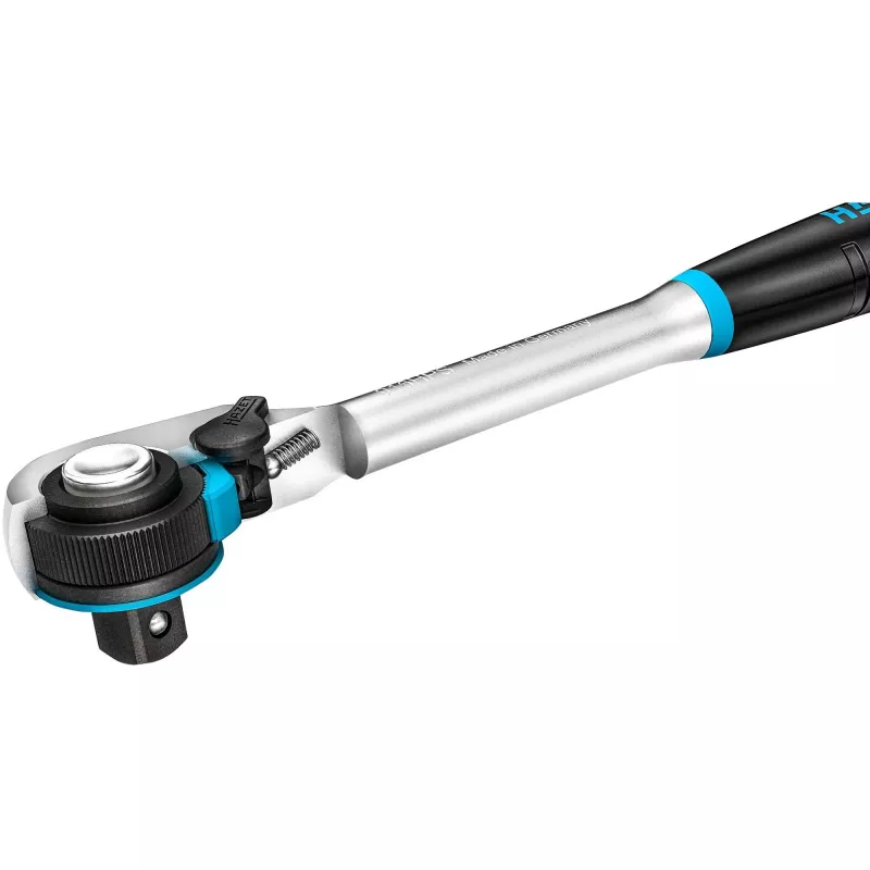 HiPer Chave de catraca de dentes finos 916HPS, 1/2 (preto/azul, ângulo de atuação 4°, bloqueio de segurança)