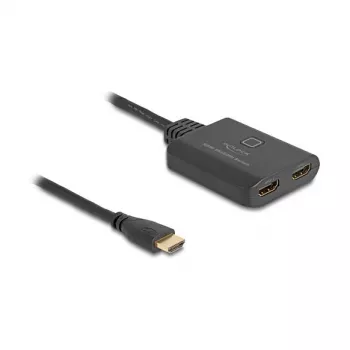 Comutador HDMI DeLOCK 2 x HDMI entrada para 1 x HDMI saída 8K 60 Hz cabo integrado 50 cm