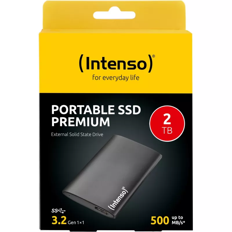 Unidade de estado sólido externa Intenso 2 TB 1,8 polegadas USB Type-A 3.2 Gen 1 3823471