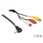 Adaptador de cabo de vídeo DeLOCK 84504 1,5 m 3,5 mm 3 x RCA preto