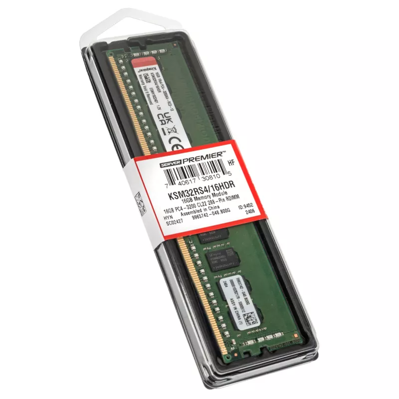 Kingston Server Premier - DDR4 - 16 GB - DIMM 288-PIN - 3200 MHz / PC4-25600 - CL22 - 1.2 V - registado - paridade - ECC