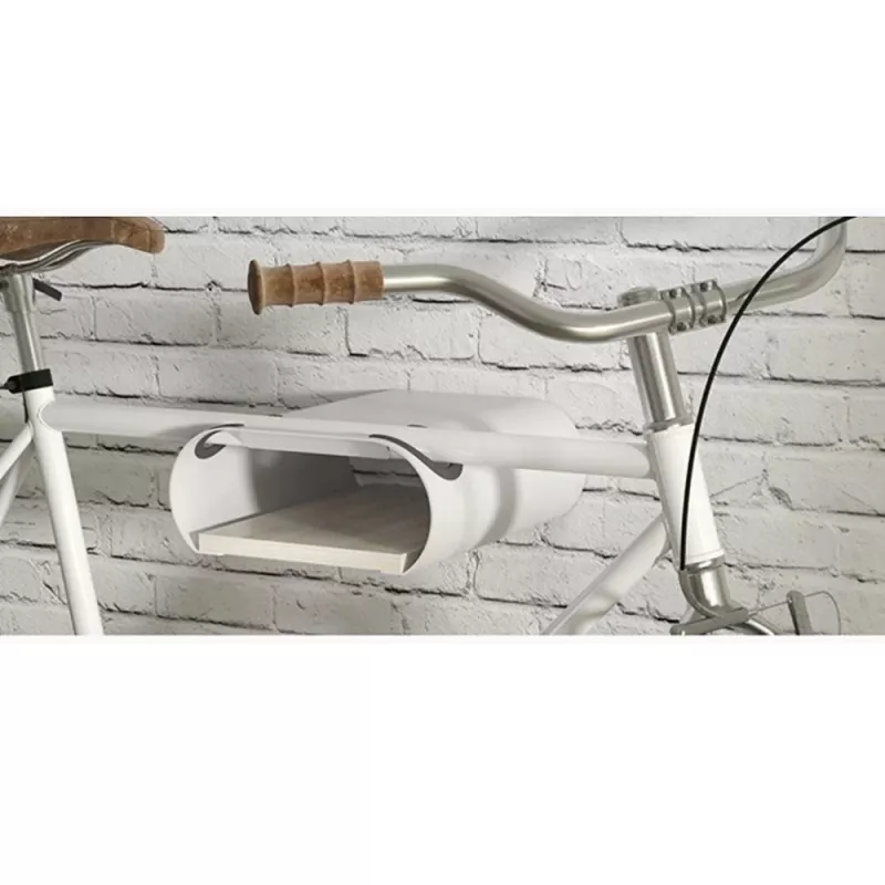 Maclean MC-466 suporte de parede para bicicleta com prateleira, máx. 25 kg, branco