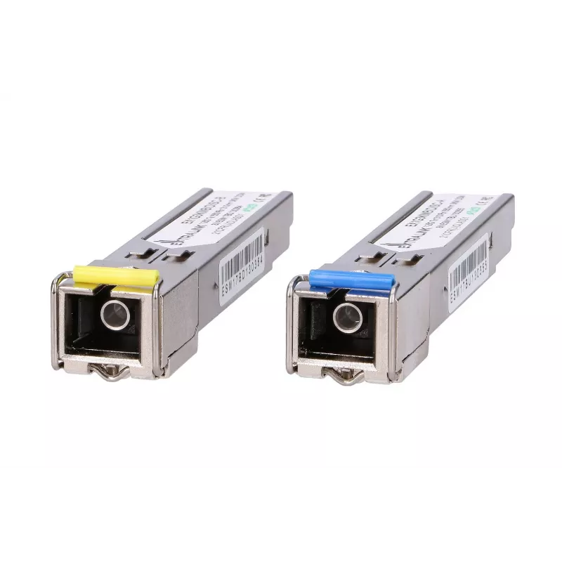 Par de transceptores de fibra ótica SFP WDM Extralink 1,25G 1310/1550 nm monomodo 3 km SC DOM