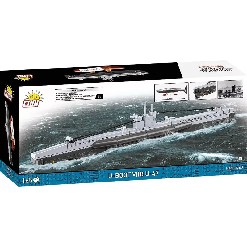 Modelo à escala de submarino Cobi U-47 T.VIIB 1:300 kit, marca Cobi, modelo 4858
