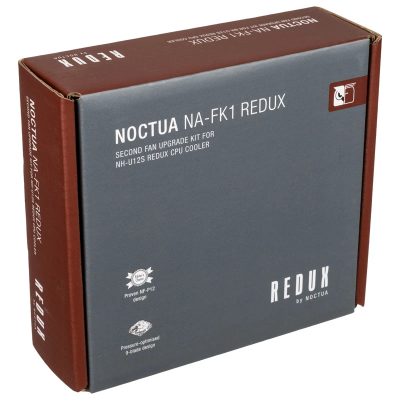 Noctua NA-FK1 redux kit de segunda ventoinha 120 mm (120x120x25), PWM, 1700 rpm, cinzento, para NH-U12S redux