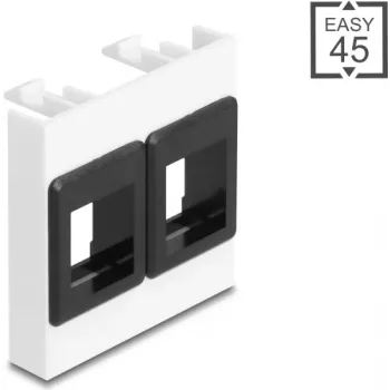 Moldura de montagem DELOCK Easy 45 2x suportes Keystone 45x45 mm branco/preto