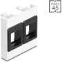 Moldura de montagem DELOCK Easy 45 2x suportes Keystone 45x45 mm branco/preto