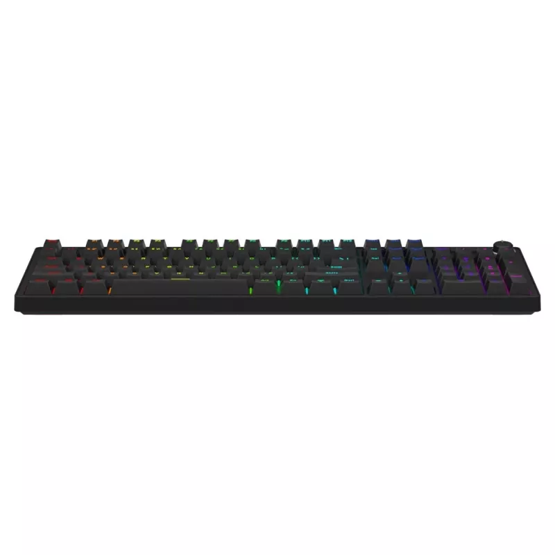 SAVIO STYX teclado mecânico gaming, switches Outemu Red, hot-swap, tamanho completo, disposição US, RGB, USB com fio, cabo de 1,5 m, preto