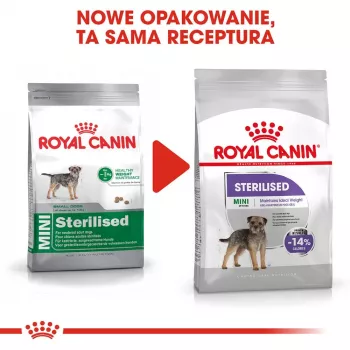 Ração seca para cães Royal Canin Mini Sterilised Care — 3 kg, frango, para raças pequenas esterilizadas (5–10 kg), adultos, 30 % proteína
