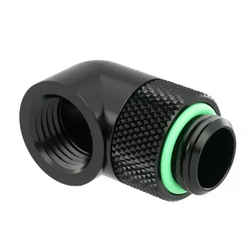 Adaptador Barrow 90 graus G1/4 macho para G1/4 fêmea - rotativo, preto (TWT90-v2.5 b)
