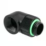 Adaptador Barrow 90 graus G1/4 macho para G1/4 fêmea - rotativo, preto (TWT90-v2.5 b)