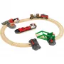 Conjunto porto de contentores World, caminho de ferro