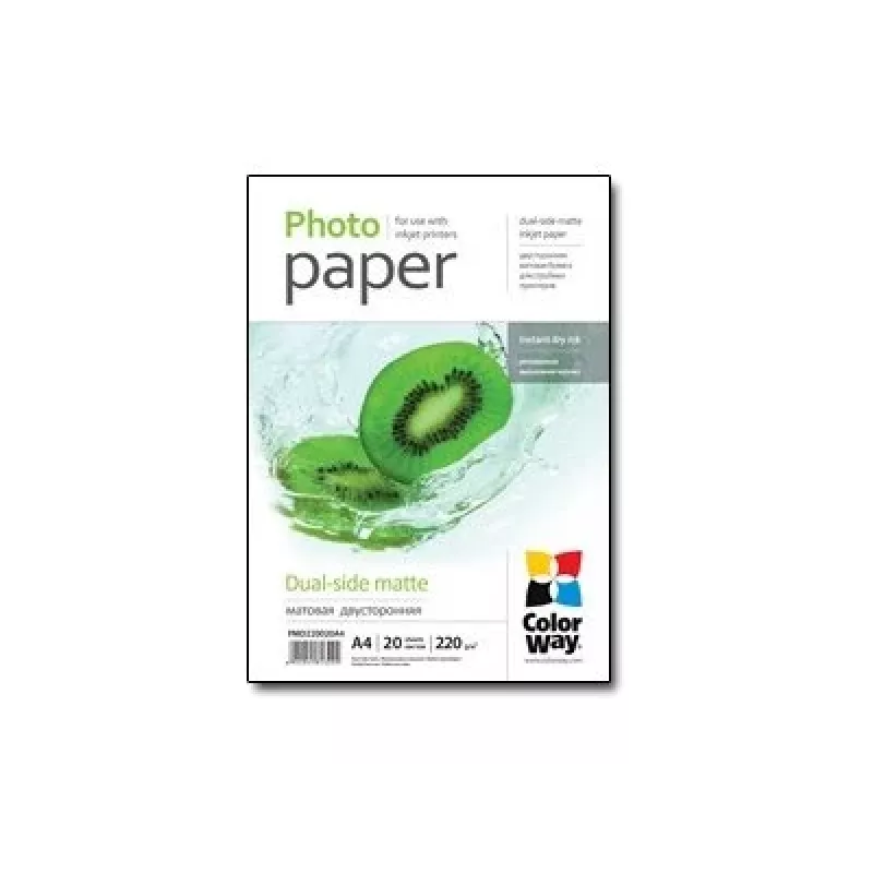 Papel fotográfico ColorWay PMD220020A4 A4 mate 220 g/m² 20 folhas