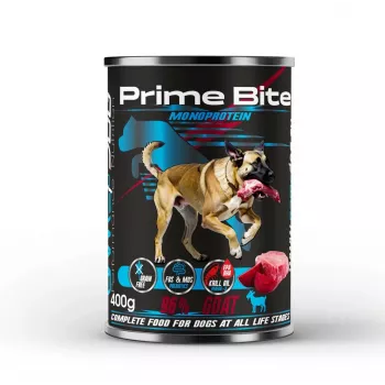 PRIME BITE Monoprotein cabra com beterraba – comida húmida para cães – 400 g