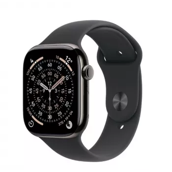 Smartwatch Apple Watch Series 11 GPS + Cellular 46mm Caixa de titânio sideral com bracelete desportiva preta M/L