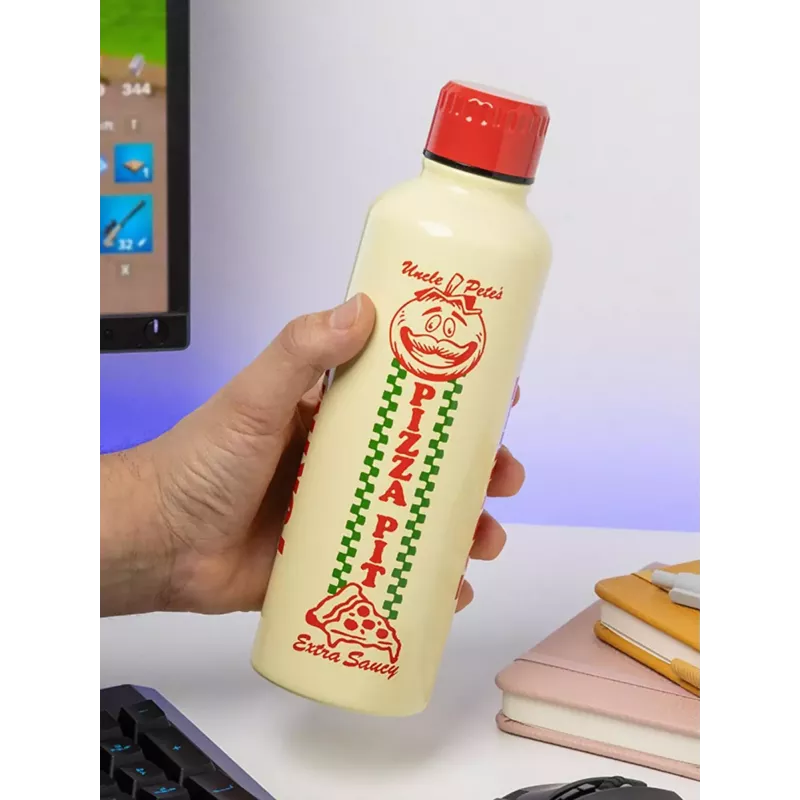 Garrafa desportiva Paladone Fortnite Metal PP14736FO 500 ml, acabamento metálico, tampa de rosca