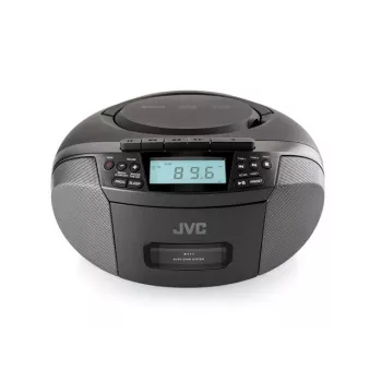 Leitor de rádio JVC RC-E444B preto com leitor de CD e sintonizador FM