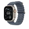 49mm Anchor Azul Ocean Band Extensão - Acabamento em titânio natural