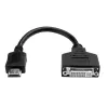 Conversor de vídeo adaptador HDMI para DVI Eaton Tripp Lite P132-08N (HDMI macho para DVI-D fêmea) - 20,32 cm - 0,2 m - DVI-D - HDMI - macho - fêmea - dourado