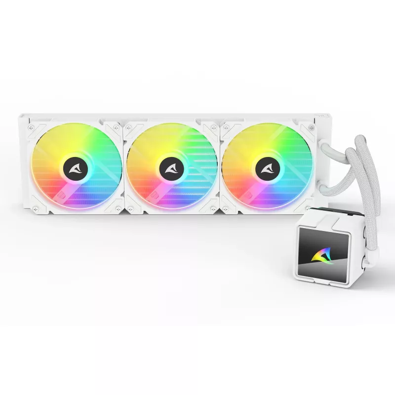 Refrigeração líquida CPU All-in-One Sharkoon S60 ARGB branco radiador de 360 mm