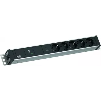 Régua de tomadas Bachmann 800.3939 19Z 1,5HE com 5× tomadas CEE7/3