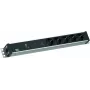 Régua de tomadas Bachmann 800.3939 19Z 1,5HE com 5× tomadas CEE7/3