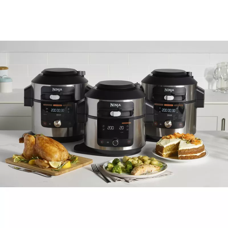 Panela multifunções Ninja OL750EU 7,5 L 1760 W preto aço inoxidável, 14 programas automáticos