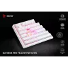 Teclado mecânico sem fios SAVIO PHENIX WHITE, Gateron Red Pro, ABS