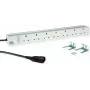 Módulo de distribuição de energia Bachmann 19z ALU 7xUK BM0012501 — caixa de alumínio, 7 tomadas UK