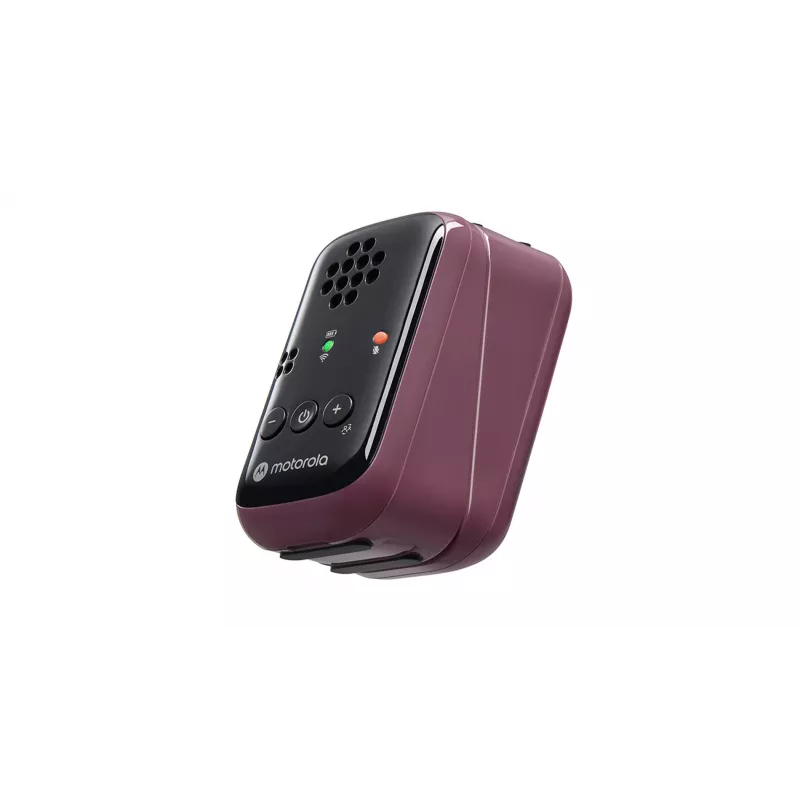 Motorola | Intercomunicador de áudio para bebé | PIP12 | Som HD cristalino; 10 horas de autonomia da bateria; O design portátil e magnético desliga automaticamente os aparelhos | Bordô