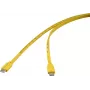 Cabo USB Renkforce USB 2.0 ficha USB-C macho amarelo impressão à medida métrica (RF-6721074)