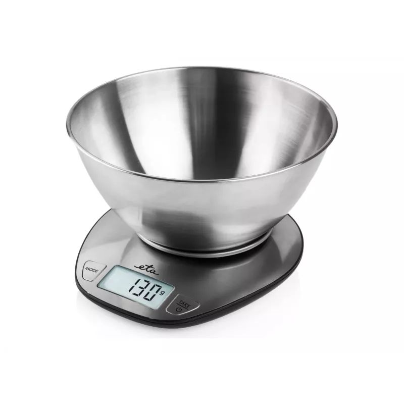 Balança de cozinha eletrónica ETA Dori aço inoxidável, capacidade 5 kg, precisão 1 g