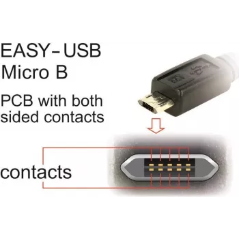 DeLOCK EASY-USB 2.0 cabo Type-A macho para Micro-B macho angular 5 m preto