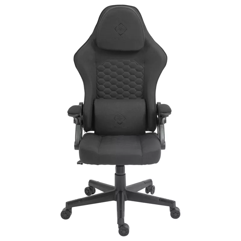 Cadeira gaming Deltaco DC130 Soft Woven Mesh preta (GAM-180)