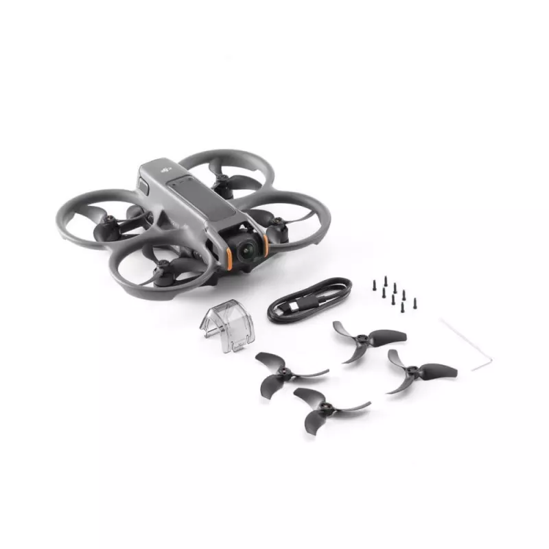 Drone DJI Avata 2 — alcance máximo 13.000 m, velocidade máxima 27 m/s, 4 rotores, preto (sem óculos ou comando)