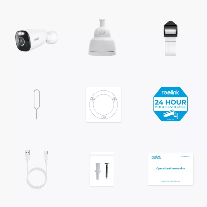 Reolink Argus Series B340 - câmara exterior autónoma 5MP com bateria, Wi-Fi 5/2,4 GHz, deteção inteligente, visão noturna a cores