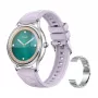 Colmi L28 smartwatch, prateado-roxo, bracelete de aço prateado