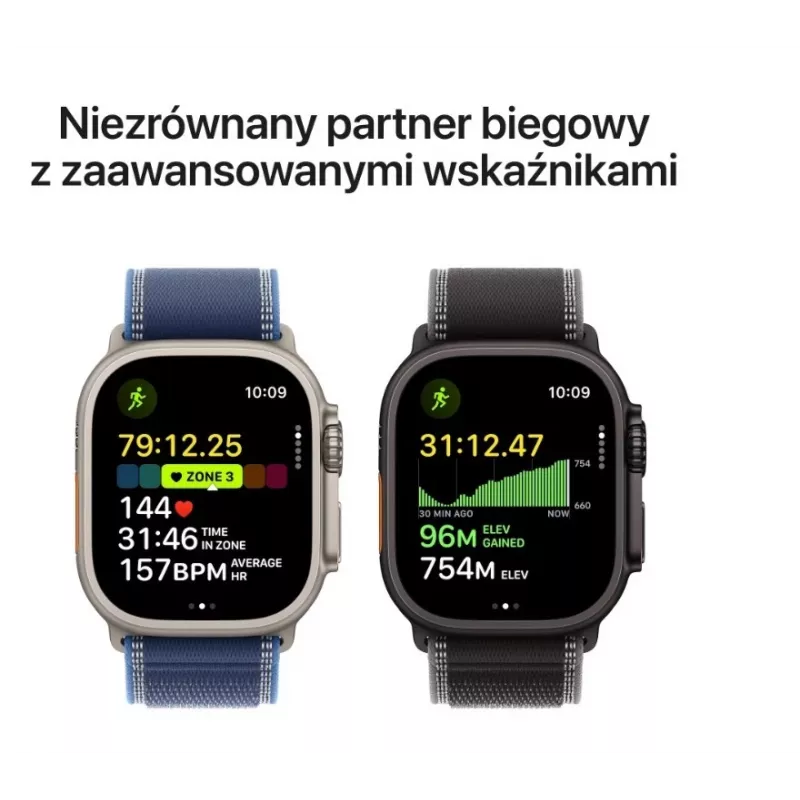 Smartwatch Apple Watch Ultra 3 GPS + Cellular 49mm caixa de titânio preta com bracelete Milanese Loop de titânio preta Medium