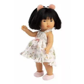 Boneca 28 cm Llorens com características realistas e corpo macio, modelo 28040