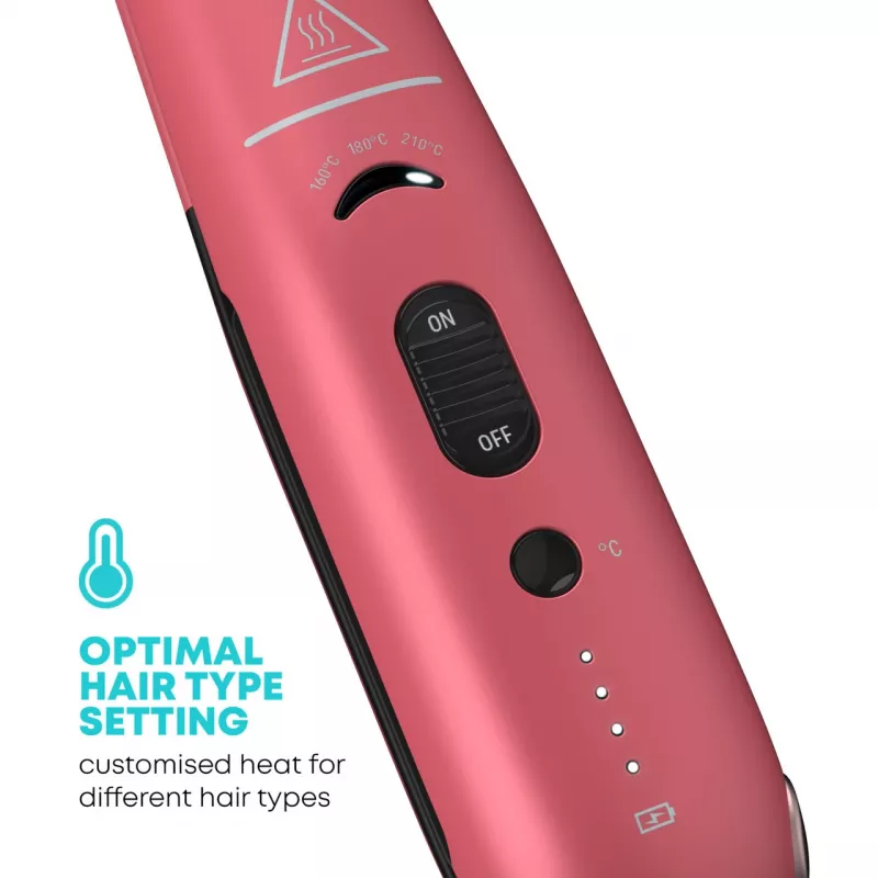 Ferro de alisar de cerâmica sem fios Revamp ST-1700PK-EB — compacto rosa