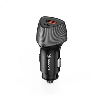 Carregador de automóvel Tellur FCC10 38W 6A PD20W QC3.0 – fonte de alimentação USB-C e USB-A para automóvel