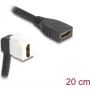 Cabo de módulo keystone DeLOCK HDMI fêmea para fêmea 90° angular 8K 60 Hz 20 cm preto