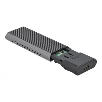 Caixa externa USB Type-C combo DeLOCK para SSD M.2 NVMe PCIe ou SATA - Caixa de armazenamento - M.2 - Cartão M.2 NVMe / SATA 10Gb/s - USB 3,2 (Gen 2) (4263