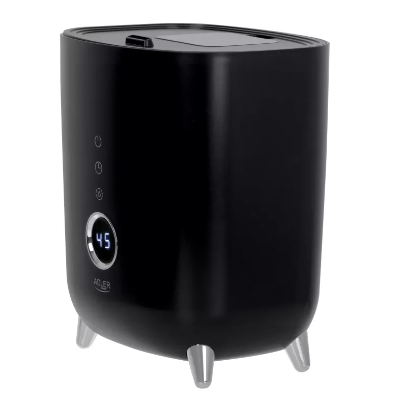 Adler | AD 7972 | Humidificador | 23 W | Capacidade do depósito de água 4 L | Adequado para divisões até 35 m² | Ultrassónico | Capacidade de humidificação 150-300 ml/h | Preto